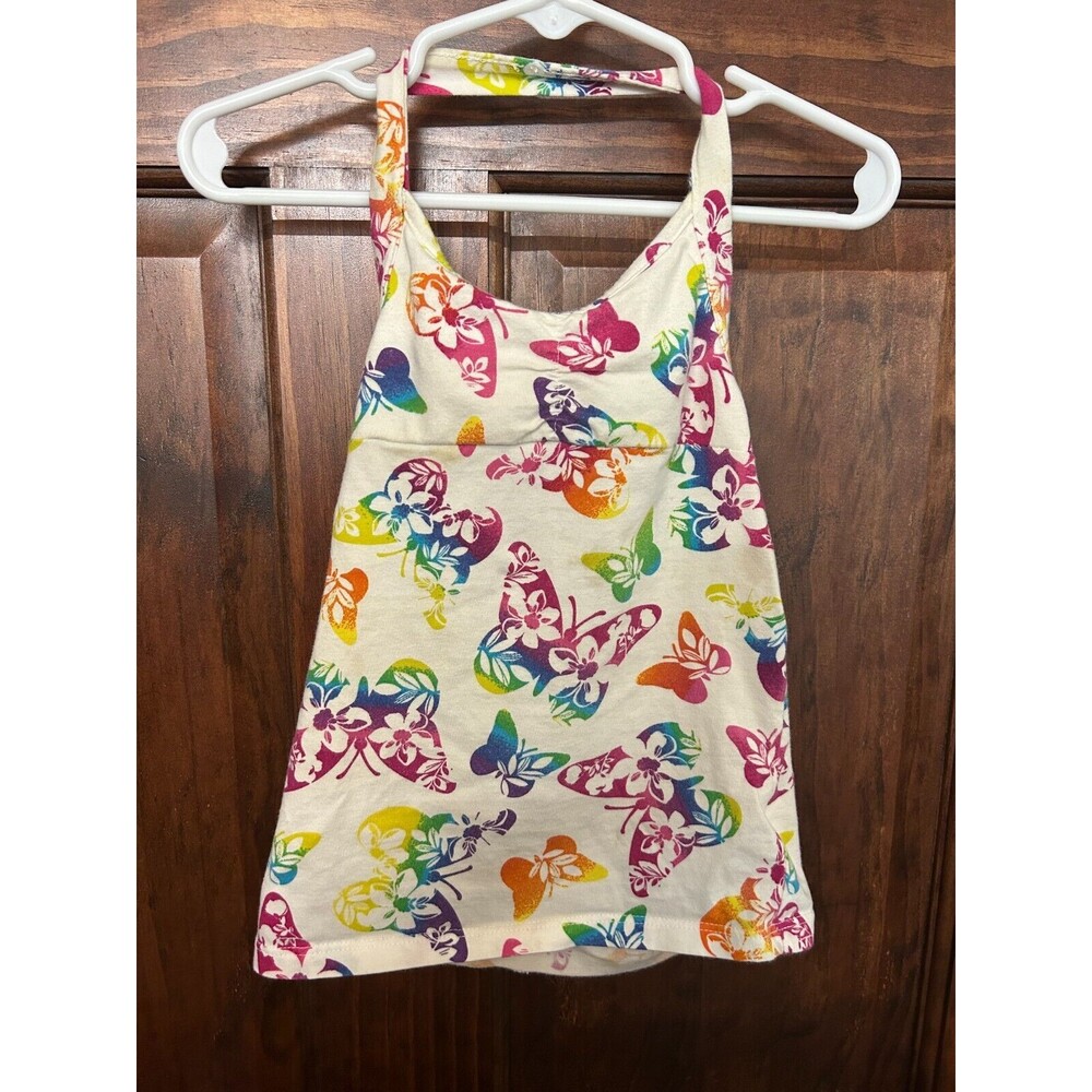 The Children's Place Girls Tank Top 5-6 Mo White-Butterfly Halter